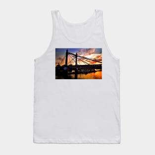 Albert Bridge Sunset River Thames London Tank Top